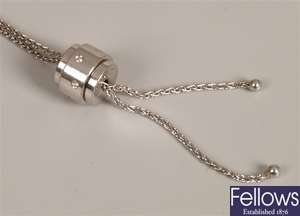 18ct white gold necklet of a barley link chain