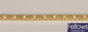 Diamond line bracelet with a repeated pattern of