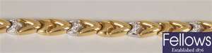 18ct bi-colour gold diamond set bracelet, with