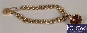 9ct yellow gold solid curb link bracelet and