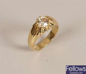 18ct gold gentleman's single stone diamond ring