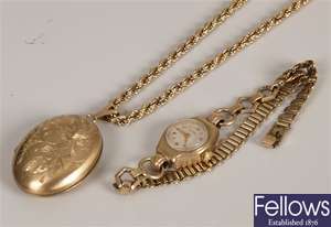 Two items of jewelleru to include an oval locket