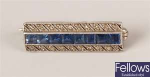 Driegel and co sapphire and diamond brooch with a