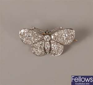 Victorian diamond set en tremblant butterfly