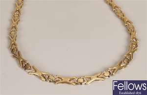14ct bi-colour gold necklet with cross design