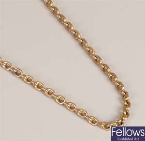 Victorian 9ct rose gold fine oval oval link