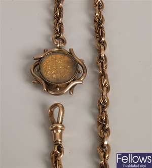 9ct gold Albert chain in a fancy belcher link