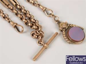 9ct rose gold double fetter and belcher link