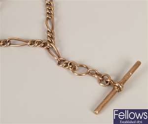 9ct gold Albert chain in a figaro link design