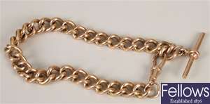 9ct rose gold Albert style bracelet with trigger