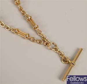 9ct yellow gold fancy link double Albert and