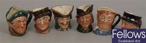 Six small Royal Doulton character jugs to include