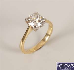 18ct gold single stone diamond ring set an old