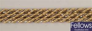18ct bi-colour gold three row rope design