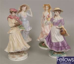 A set of four Royal Worcester bone china limited