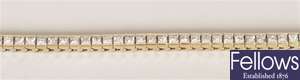 14k gold diamond line bracelet set princess cut