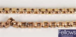 Victorian 9ct gold fancy belcher link bracelet