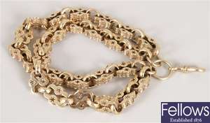 9ct gold double fancy link bracelet (originally