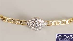 18ct gold diamond bracelet with a central lozenge