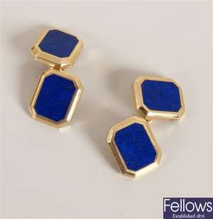 Pair of 9ct gold chain link cufflinks of