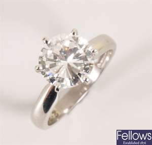 18ct white gold single stone diamond ring set a