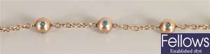 9ct rose gold chain bracelet with seven ball