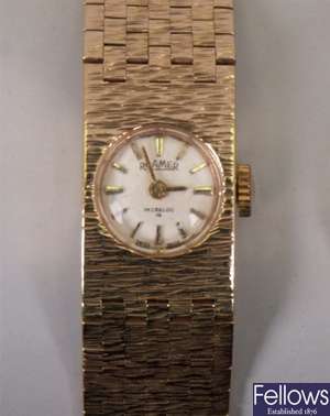 ROAMER - 9ct gold ladies manual wind wrist watch,
