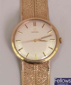 OMEGA - a gentleman's 9ct wrist watch with