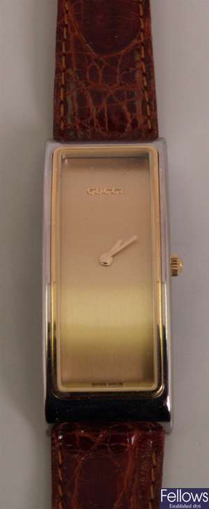 GUCCI - a ladies gold plated and steel 52000M