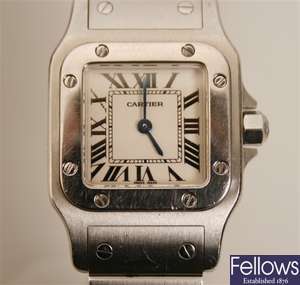 CARTIER - a ladies stainless steel Santos