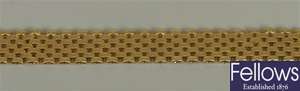 18ct gold brick link bracelet, with a textured