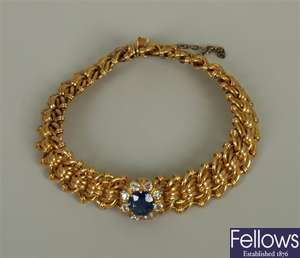 18ct gold sapphire and diamond bracelet with a