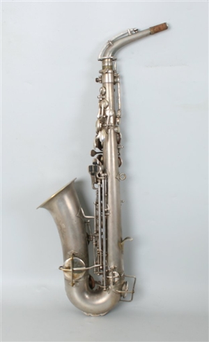 An American Buescher silver plated alto saxaphone