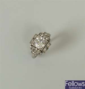 An early 20th century diamond ring, with a