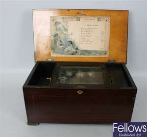 A good 19th century Swiss mechanical music box,