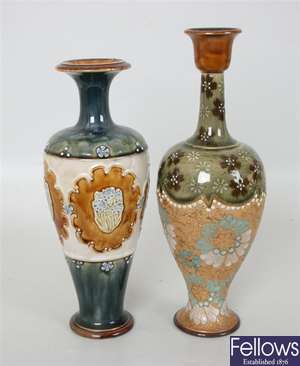 A Royal Doulton Lambeth stone ware vase of
