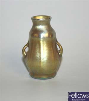 An Art Nouveau Faurille glass vase.