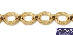 A 1970's 18ct gold bracelet with seven circular