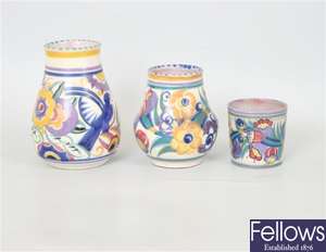 Three various Poole vases, each decorated with