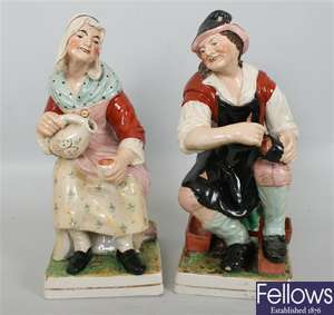 A pair of large late 19th century Staffordshire