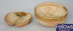 A Royal Worcester shaped dish, the blush ivory