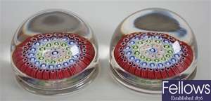 A pair of 19th century glass dump paperweights