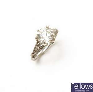 A single stone claw set old European diamond ring