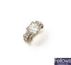 A single stone old European diamond ring with