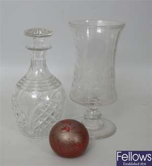 Two cut glass decanters with stoppers, an
