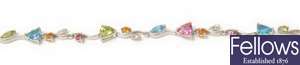 A multi gem set floral design bracelet, with