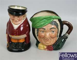 Four large Royal Doulton pottery character jugs