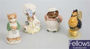 Four Beatrix Potter's figures 'Lady Mouse',