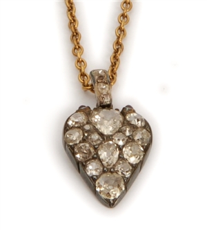 An early 19th century heart shape pendant set