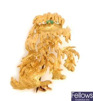 A 1960's/1970's 18ct gold brooch in the form of a